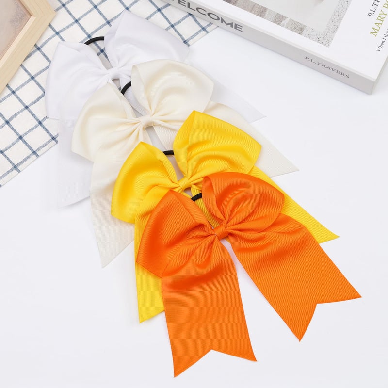 JOYOYO 20Pcs 8" Large Cheer Bows for Girls Ponytail Holder Grosgrain Ribbon Cheerleading Bows Elastic Hair Tie Bands for Baby Girls School College Teens Senior Cheerleader - Image 5